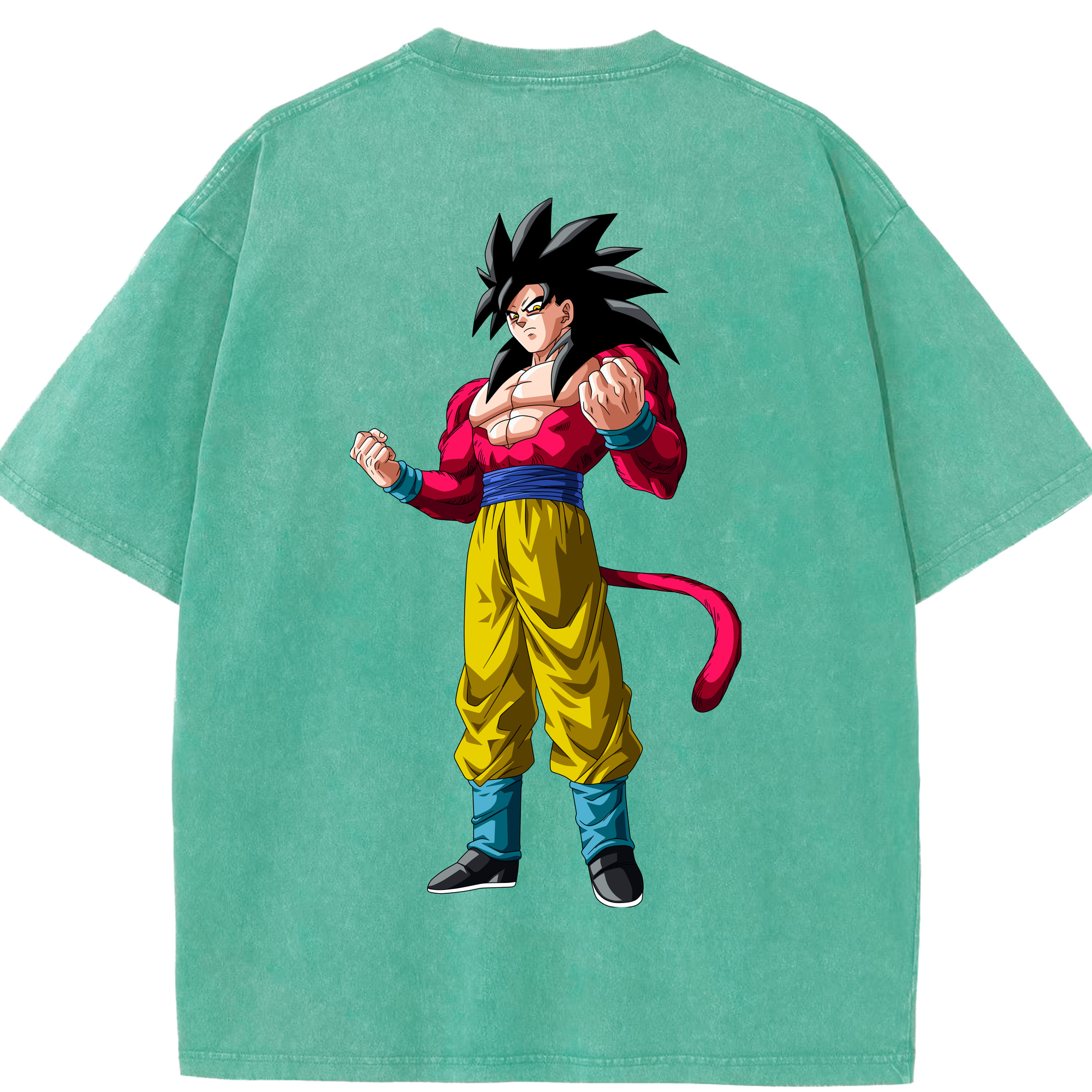 （画像用） ドラゴンボール 孫悟空（そん ごくう）Son Goku カカロット DRAGON BALL Kakarotto 綿100% ヴィンテージ風 半袖Tシャツ（背面プリント）